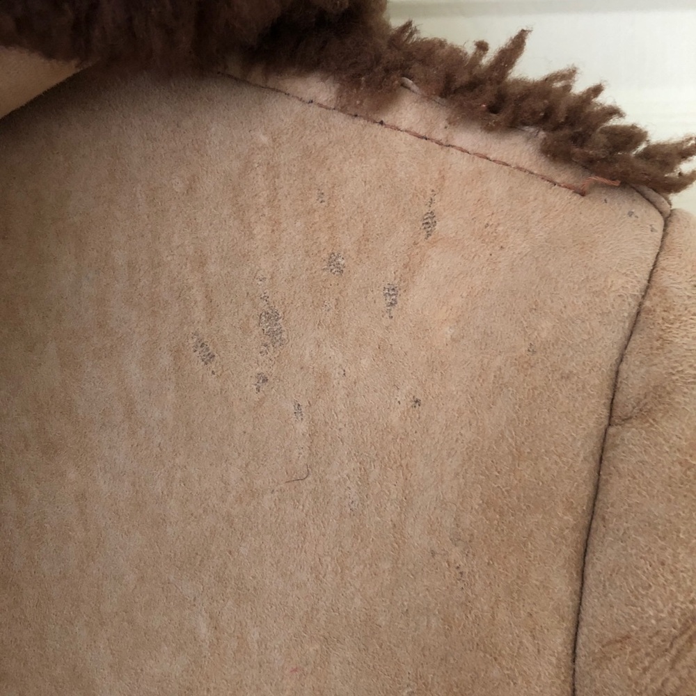 Vintage Sheepskin Shearling Coat with Hood Size 12 (See Description re Size) - Picture 7 of 16